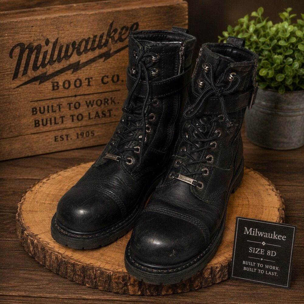 Milwaukee Motorcycle Biker Boot Accelerator (MB208) Freedom Flex WOMEN'S SZ 6.5